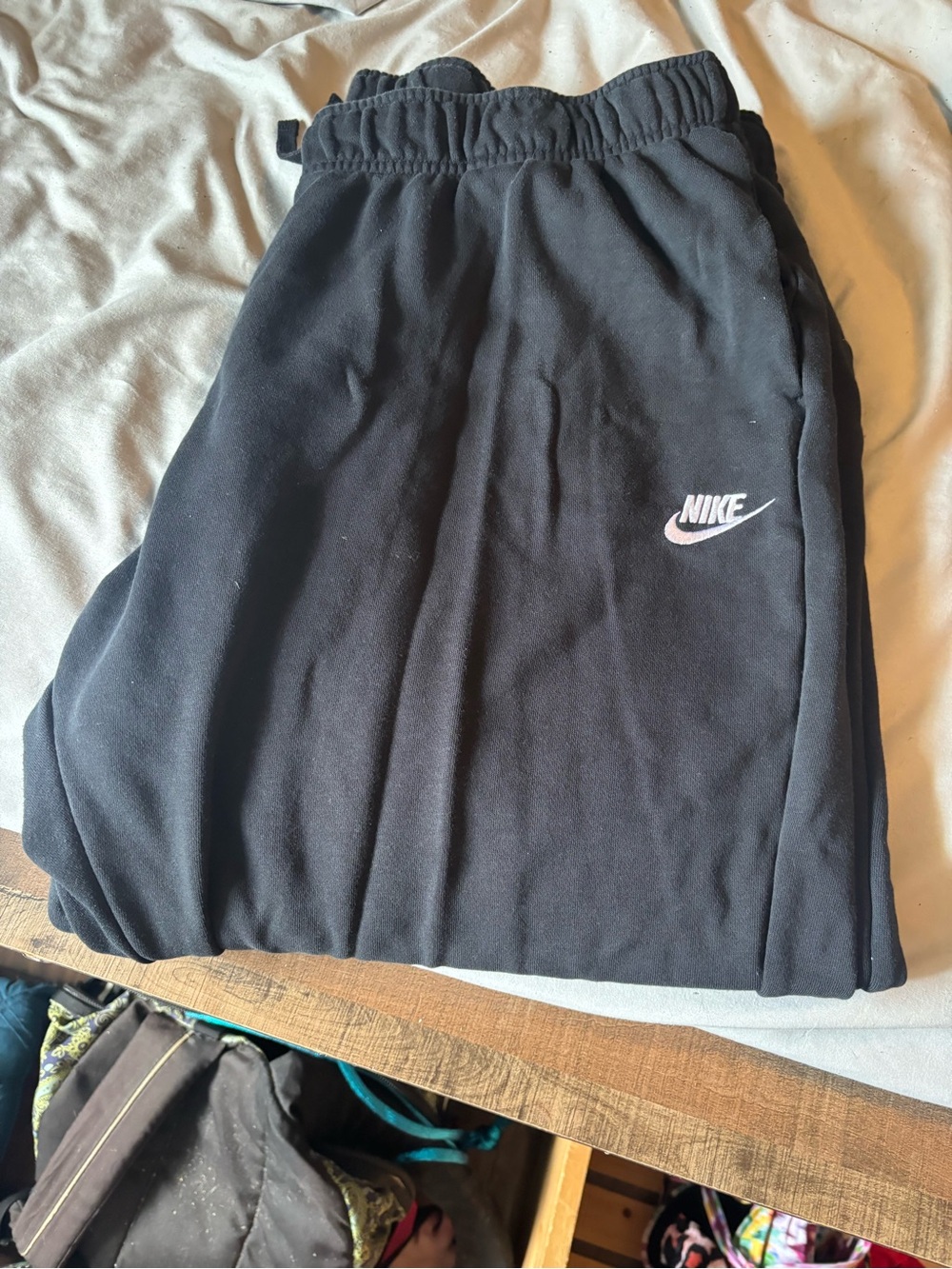 Nike Black Joggers with White Swoosh